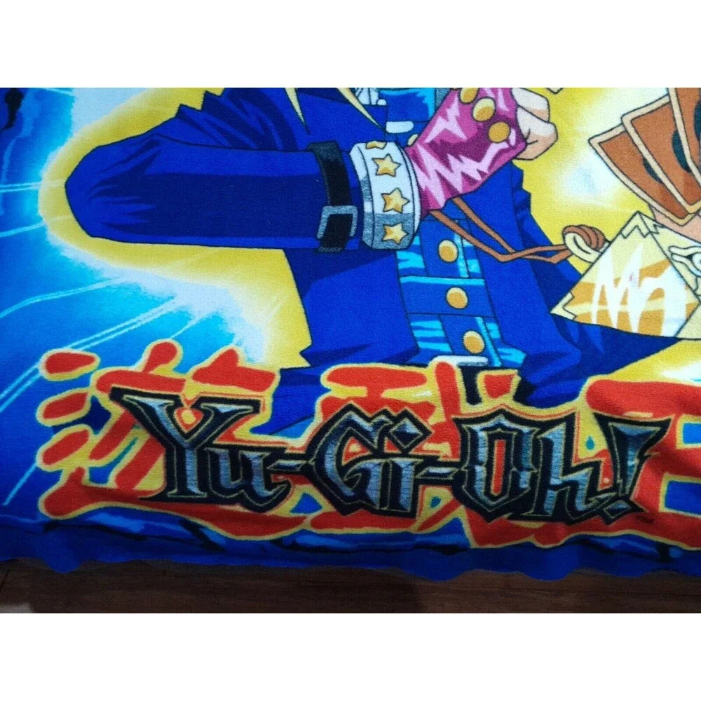 Vintage YU-GI-OH Anime Throw Blanket 1996 Y2K  Spellout Soft Fleece 48”x 64